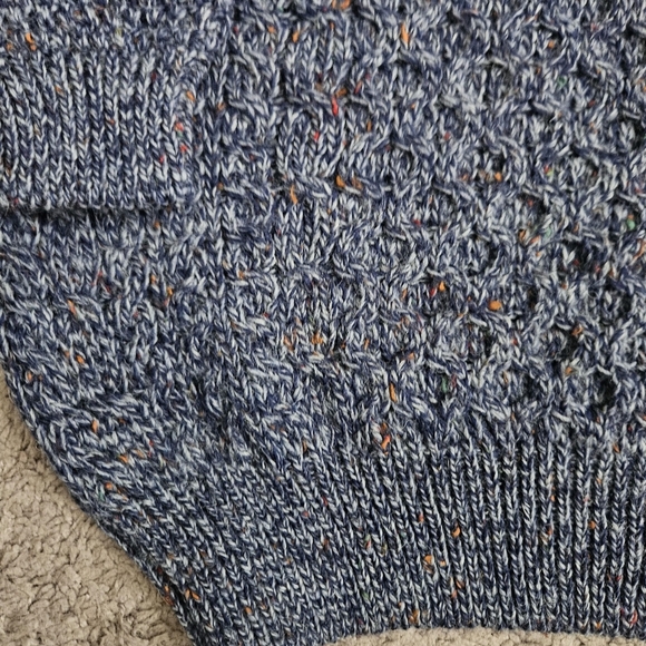 Highland Home Industries Large Sweater Blue Cable Knit 100% Pure New Wool - Picture 3 of 13